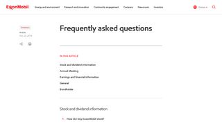 Frequently asked questions | ExxonMobil