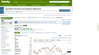 XOM | Stock Snapshot - Fidelity
