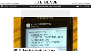 Old Orchard to get texts on crimes | Toledo Blade