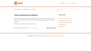 Create an Eyefi Account on Windows – Eyefi Customer Care
