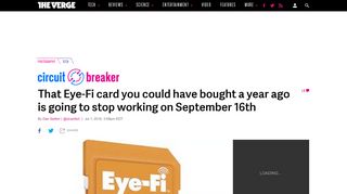 That Eye-Fi card you could have bought a year ago is going to stop ...
