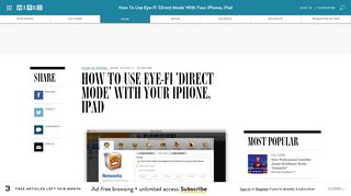 How To Use Eye-Fi 'Direct Mode' With Your iPhone, iPad | WIRED