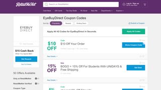 EyeBuyDirect Coupons: $19 Off, 2019 Coupon Codes - RetailMeNot