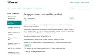 Setup your Mobi card on iPhone/iPad – Keenai