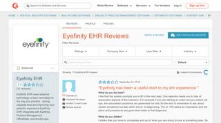 Eyefinity EHR Reviews 2018 | G2 Crowd