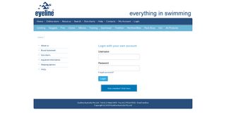 Login - eyeline - quality swimming goggles and equipment