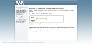 the Online Claims Processing System - EyeMed