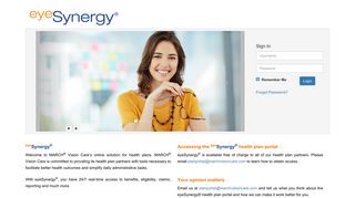 Login - Client Portal - eyeSynergy