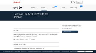 How do I use My EyeTV with the iPhone? - Eyetv Geniatech