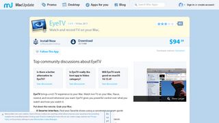EyeTV 3.6.9 free download for Mac | MacUpdate