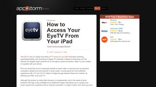 How to Access Your EyeTV From Your iPad « iPad.AppStorm