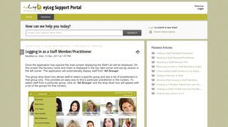 Logging In as a Staff Member/Practitioner : eyLog Support Portal
