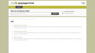 Staff : eyLog Support Portal