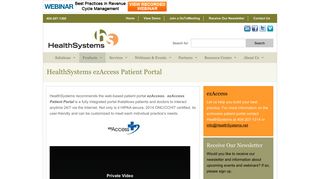 HealthSystems ezAccess Patient Portal