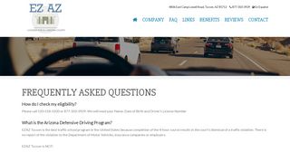 FAQ - EZAZ Tucson | Tucson Defensive Driving School