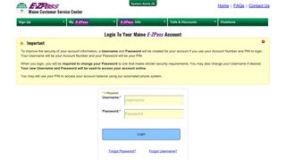 Login To Your Maine E-ZPass Account - Maine Turnpike Authority