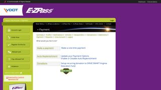 VDOT :: Payment - E-ZPass