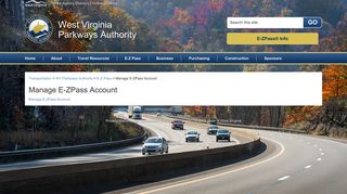 Manage E-ZPass Account - West Virginia Department of Transportation