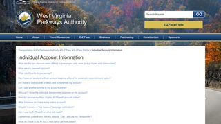 Individual Account Information - West Virginia Department of ...