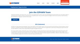 Job Opportunities at EZPAWN®