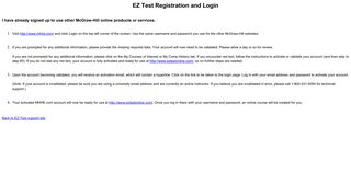EZ Test Registration and Login