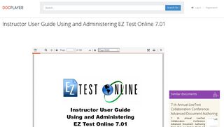 Instructor User Guide Using and Administering EZ Test Online PDF