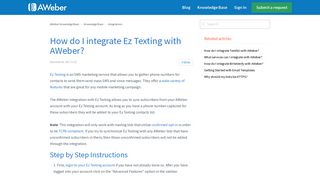 How do I integrate Ez Texting with AWeber? – AWeber Knowledge Base