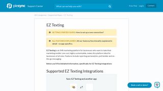 PieSync Help Center - EZ Texting