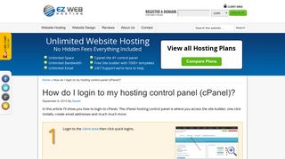 How do I login to my hosting control panel (cPanel)? - Ez Web Hosting ...