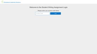 Student Writing Assignment Login - Educational Leadership Solutions