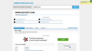 ezatest.com at WI. OLA - Login - Website Informer