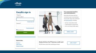 Sign in to your EasyBiz account | Alaska Airlines