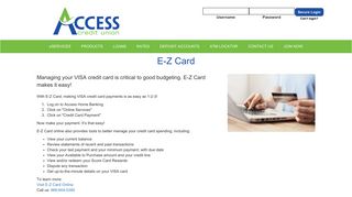 EZ Card - Access Credit Union