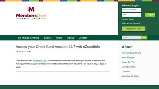 Access your Credit Card Account 24/7 with eZcardInfo - MembersOwn ...