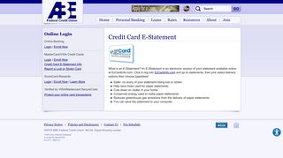 Credit Card E-Statement | ABE Federal Credit Union