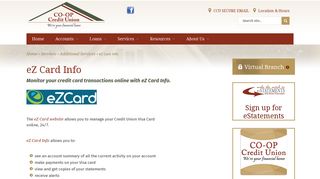 eZ Card Info - Co-op Credit Union