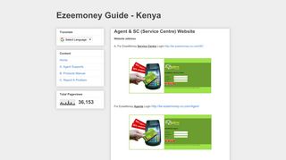 Ezeemoney Guide - Kenya: Agent & SC (Service Centre) Website