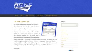 The Next Mile - The Next Mile E-Zine Signup
