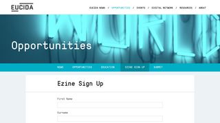 Ezine Sign Up - EUCIDA