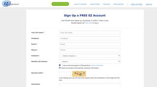 EZinspections.com - Register page