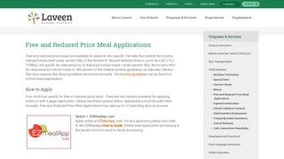 Free and Reduced Price Meal Applications - Laveen School District