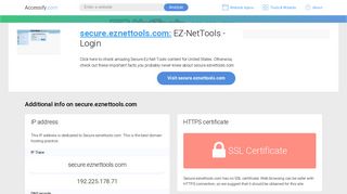 Access secure.eznettools.com. EZ-NetTools - Login