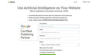 Use Artificial Intelligence on Your Website - Get Started With Ezoic