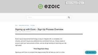 Signing up with Ezoic - Sign Up Process Overview – Ezoic