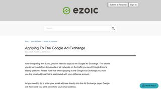 Applying To The Google Ad Exchange – Ezoic