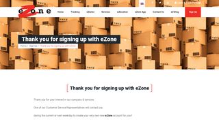 Thank you for signing up with eZone - eZone - Online Shopping Delivery