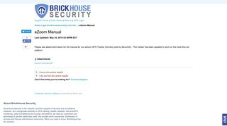 Product Support | BrickHouse Security eZoom Manual