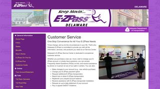 Delaware E-ZPass - Customer Service