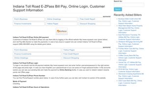 Indiana Toll Road E-ZPass Bill Pay, Online Login, Customer Support ...