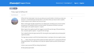 Tricky Login for EZPass NH — 1Password Forum